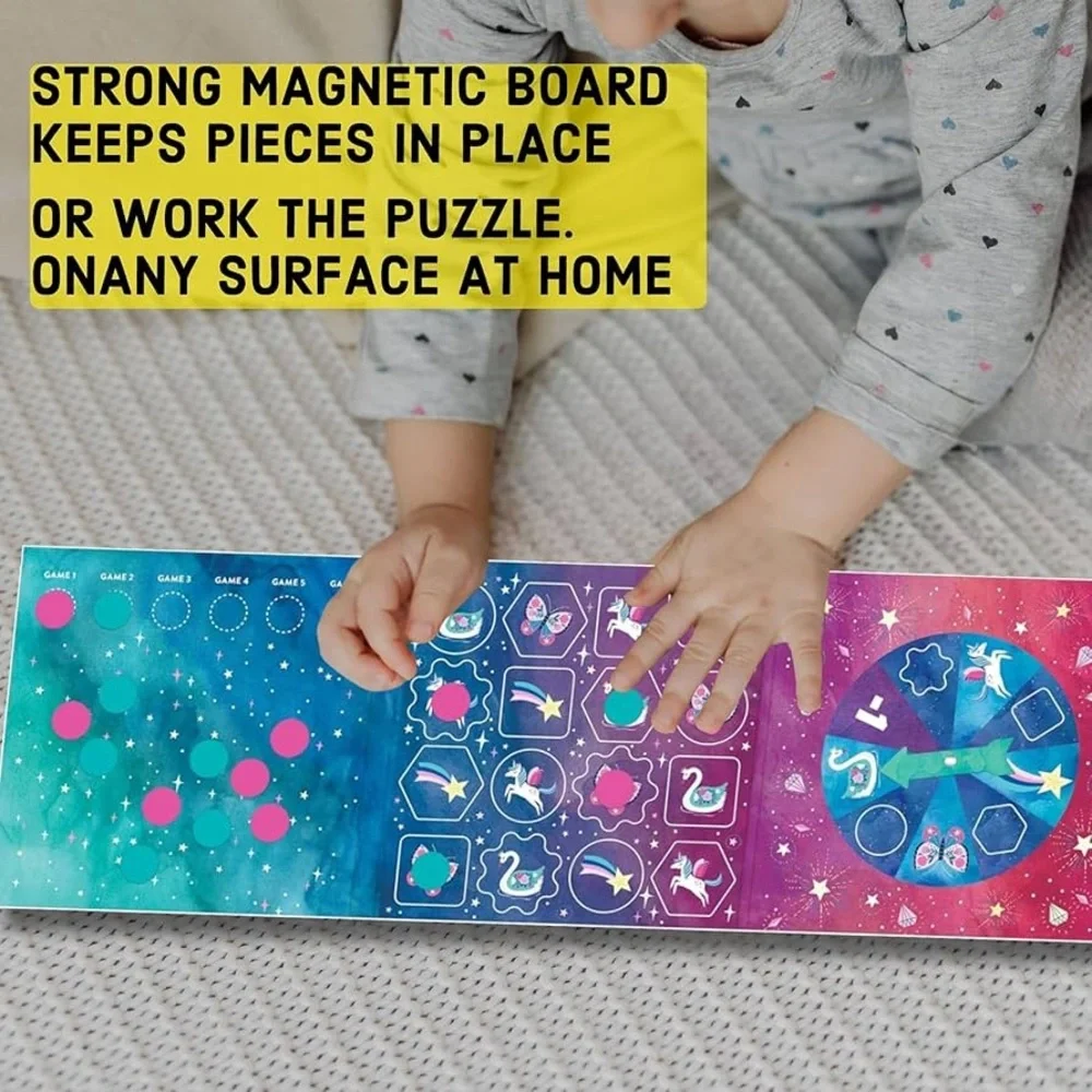 Unicorn Magic 4-in-a-Row Magnetic Board Game Perfect for travel Kids 5 To 10
